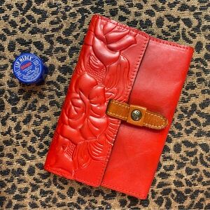 Pre Loved Patricia Nash Red Embossed Leather Wallet